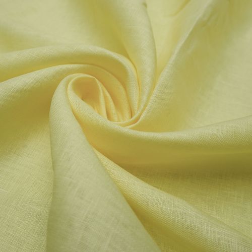Tecido linho puro amarelo manteiga