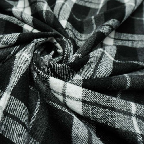 Tecido flanelado xadrez preto com branco (outono/inverno)