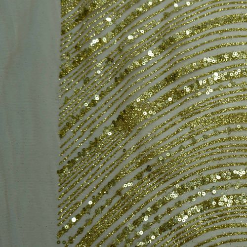 Tecido renda tule com glitter bordado paetê dourado