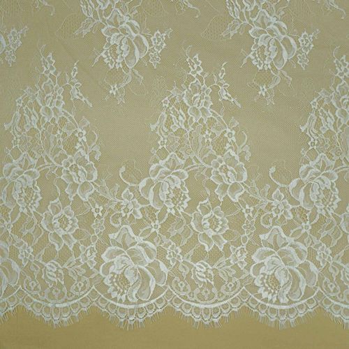 Tecido renda chantilly branco - und 350x150