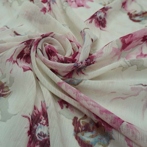 Tecido musseline estampado floral pink