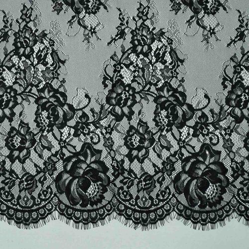 Tecido renda chantilly preto - und 130x280