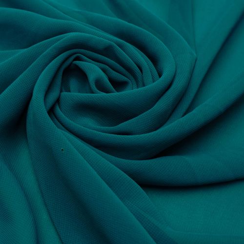 Tecido musseline toque de seda azul turquesa- com detalhe