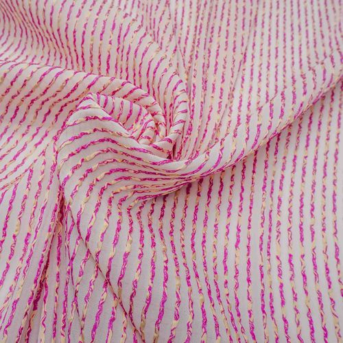 Tecido jacquard estampado listrado off white/pink (tecido italiano legítimo) und 45x135cm