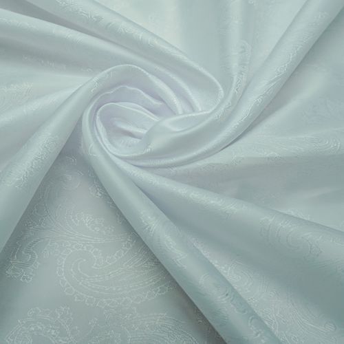 Tecido forro maquinetado paisley branco