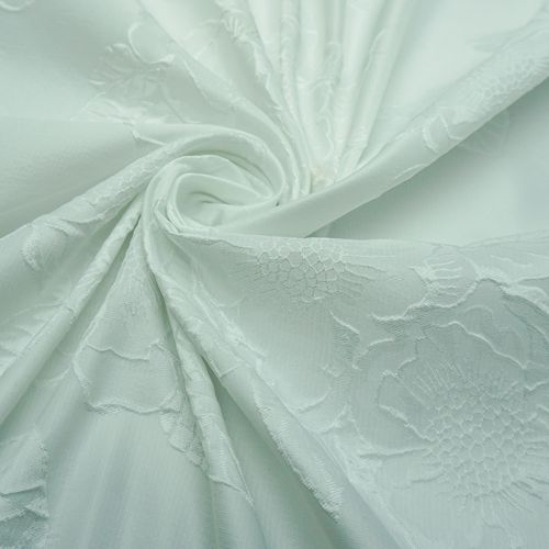 Tecido jacquard floral branco