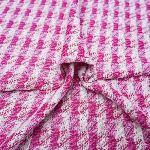 Tecido Tweed pink fio metalizdo und 90x150cm