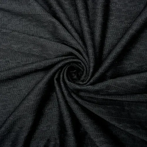 Tecido malha tricot jacquard preto - und 100x150cm