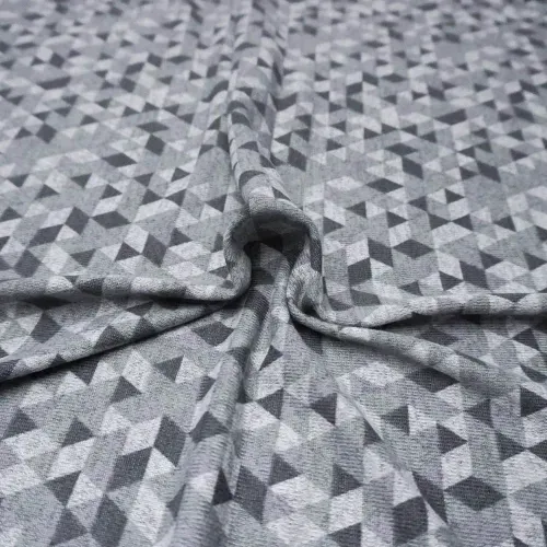 Tecido malha tricot estampado cinza - und 130x150 cm