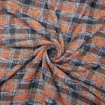 Tecido tweed xadrez preto/ terracota - und 90x147cm-1782570620596
