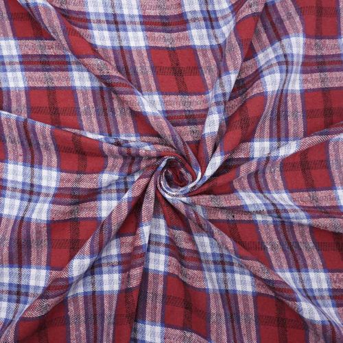 Tecido flanelado xadrez branco/ vermelho - und 128x150cm