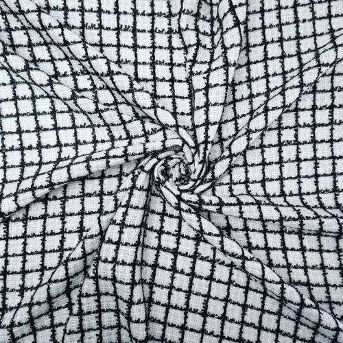 Tecido tweed branco/ preto - und 200x150cm