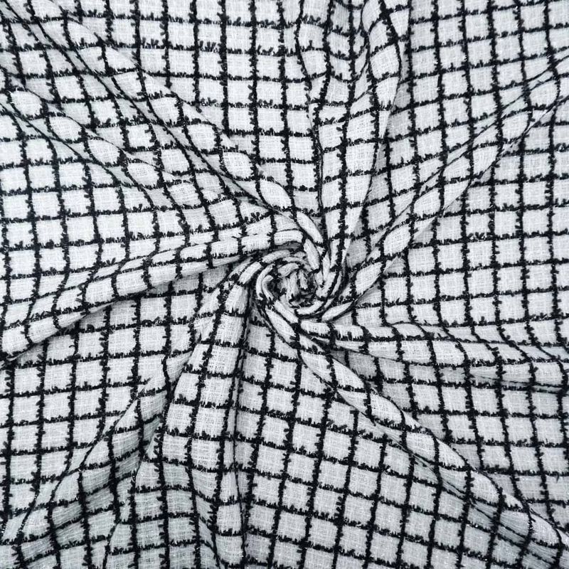 Tecido tweed branco/ preto - und 200x150cm-1782574809557
