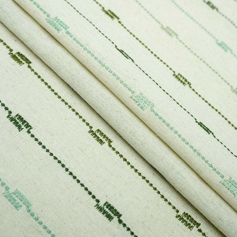 Tecido viscolinho bordado multicolor verde - und 30x127cm-1783368515275