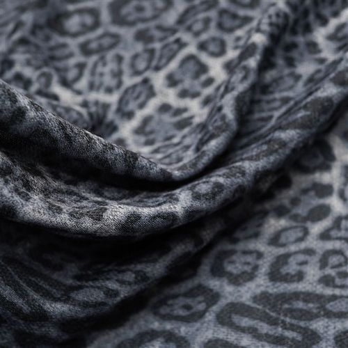 Tecid malha melange estampa animal print cinza - und 100x150cm