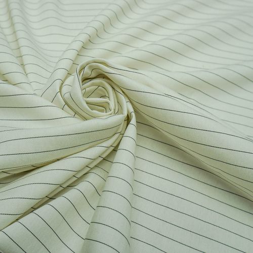 Tecido alfaiataria risca de giz off white