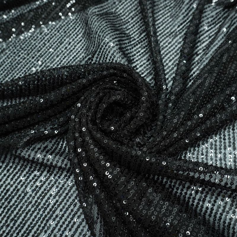 Tecido tule bordado paete preto - und 204x132cm-1783964230708