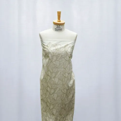Tecido liocel bordado off white - und 100x145 cm