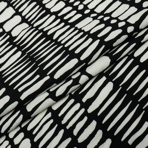 Tecido viscose estampado branco/preto - und 50x150cm