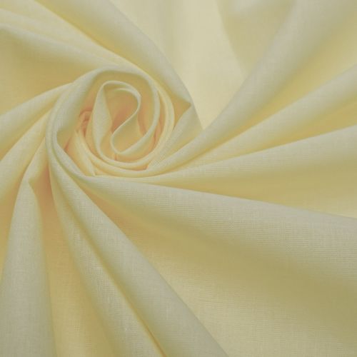 Tecido cambraia de algodão amarelo manteiga