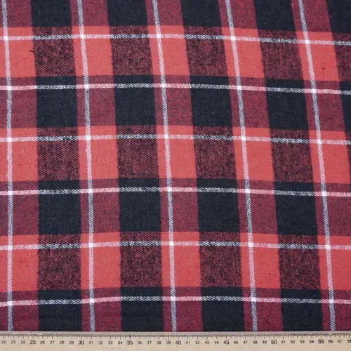 Tecido flanelado xadrez vermelho/preto und 50x147cm