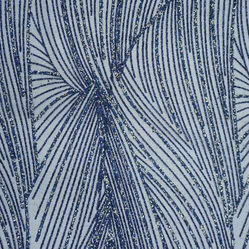 Tecido renda tule glitter diamante quebrado azul marinho