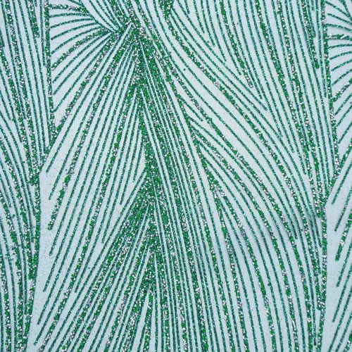 Tecido renda tule glitter diamante quebrado verde floresta