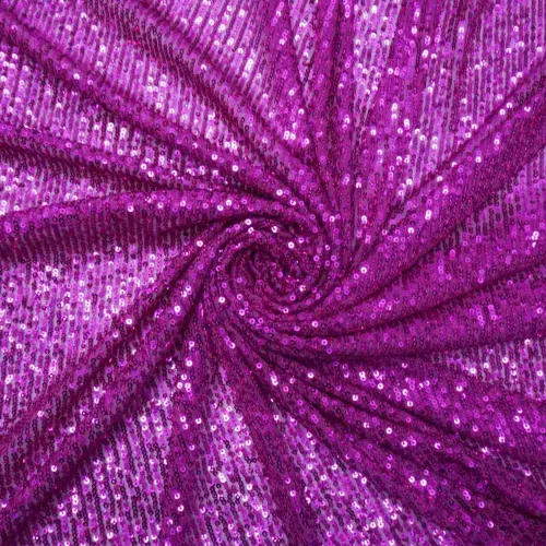 Tecido tule bordado paetê fucsia - und 100x125 cm