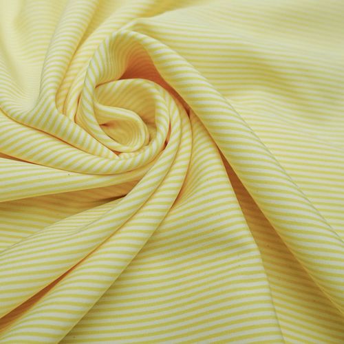 Tecido crepe leve listrado amarelo