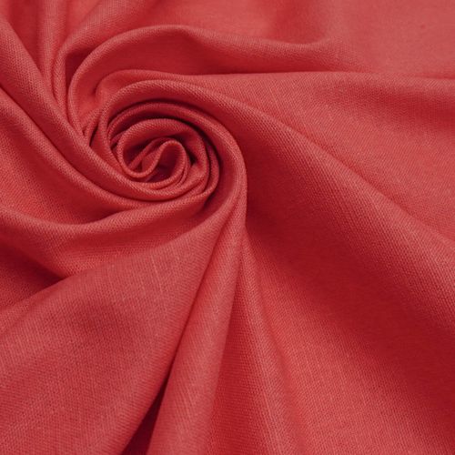 Tecido linho misto com elastano rosa goiaba