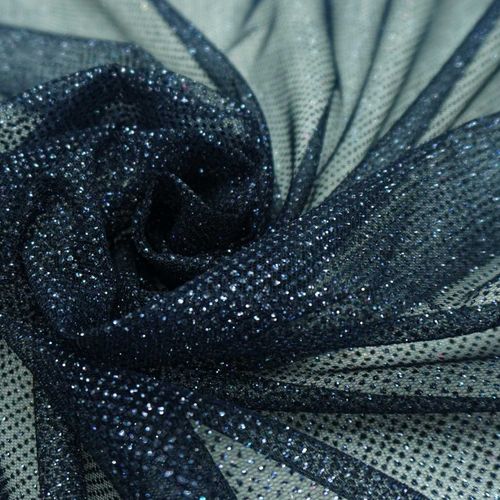 Tecido tule com glitter leve azul marinho