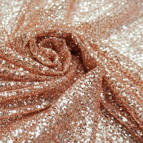 Tecido tule com glitter cheio rose