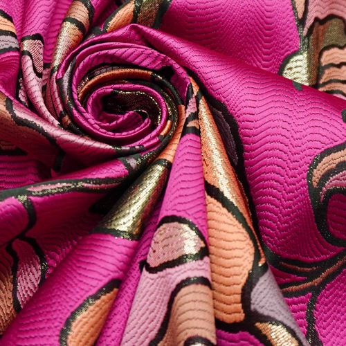 Tecido jacquard brocado premium pink