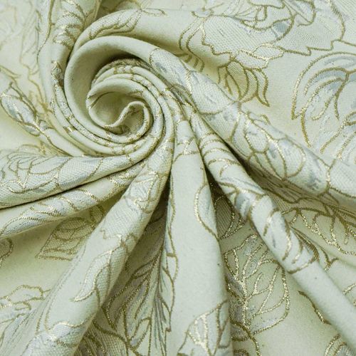 Tecido jacquard brocado premium nude/dourado