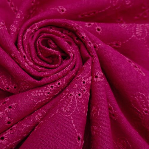 Tecido linho misto bordado (Laise) pink