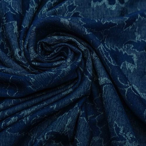 Tecido jacquard viscose mista azul marinho