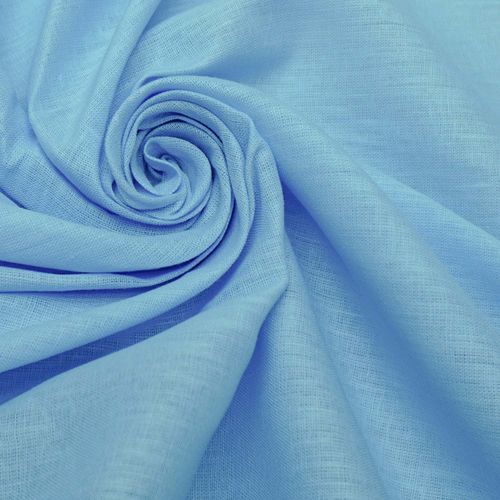 Tecido cambraia de linho puro azul serenity