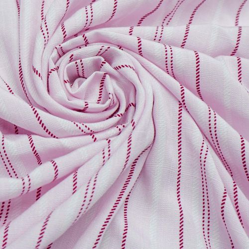 Tecido viscose rosa estampado listras marsala