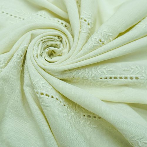 Tecido viscose bordado off white