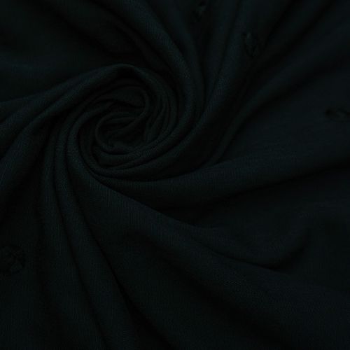Tecido viscose rayon bordado poá preto